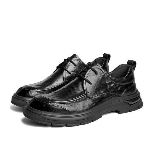 Belle pleated business shoes men's shoes new shopping mall same style cowhide casual leather shoes 8ND01DM4 pre-sale black - single lining 38 (240mm)