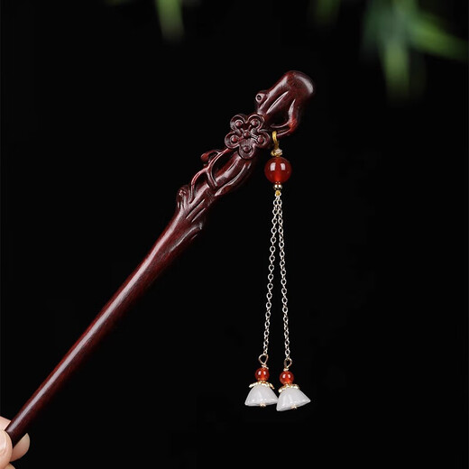 Zhou Dajin CHOW TAI KING Authentic Small-leaf Rosewood Plum Blossom Hairpins Ancient Style Hair Accessories and Headgear Valentine's Day Gifts for Girlfriends Birthday Gifts Small-leaf Rosewood Plum Blossom Hairpins SF+ Greeting Cards