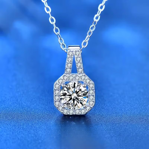 DL 1998 platinum single pendant PT950 imported technology D color moissanite white gold 18K gold diamond pendant water drop necklace 2 carats (with certificate)