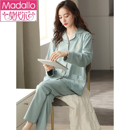 
Modal pajamas for women spring and autumn pure cotton long sleeve women thin 2025 new autumn cardigan lapel home clothing set XEQ1105 women pure cotton long sleeve pajamas 3XL (180): Suitable for 160-180Jin [Jin equals 0.5 kg] wearing