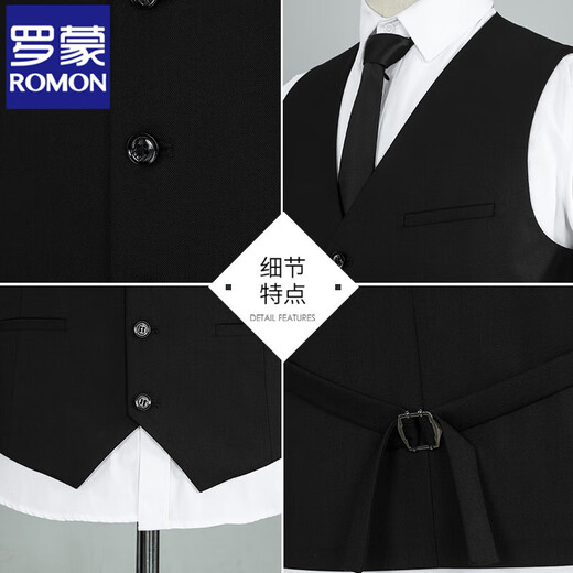 
ROMON (ROMON) suit vest men 2025 business casual professional vest groom best man wedding vest brother group 801 grey (single vest) XL 180