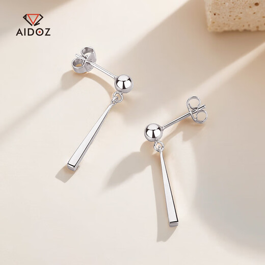 Aido diamond platinum geometric triangle earrings for women pt950 platinum fashion earrings long earrings for women weighing 3.0-3.2 grams + delivery certificate