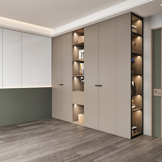 Sophia Wardrobe Light luxury skin-feel EB board whole house customization Master bedroom furniture wardrobe combination cabinet four-door overall large wardrobe Yuan/square meter