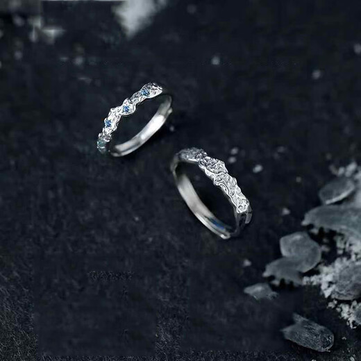 Dirholl Nanjixing platinum ring PT950 light luxury couple ring birthday 520 Valentine's Day gift for girlfriend and wife light luxury model-Nanjixing ring-no engraving