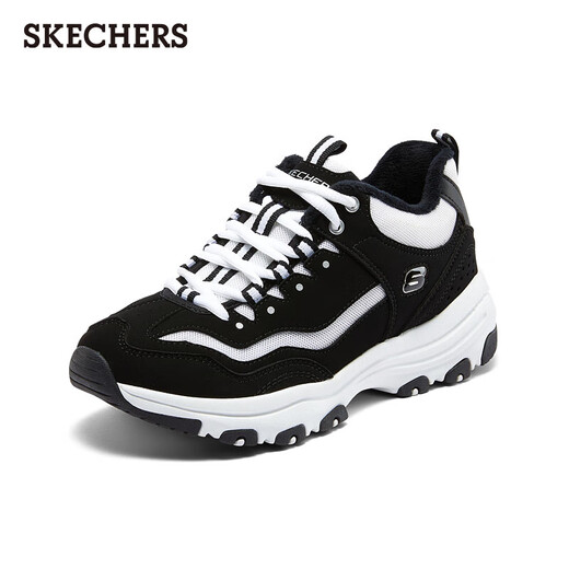 Skechers New Year's gift winter women's shoes dad shoes thick sole plus velvet warm retro fashion casual shoes 8730057