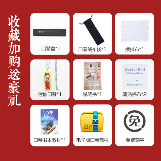 Guoguang Harmonische 28-Loch-Polyphonische C-Tune-Anfänger-Studenten Kinder Jungen und Frauen Selbststudieneingangsorgan Instrument C-Tune 24-Loch [Black Gedenkversion] Polyphonic + Full
