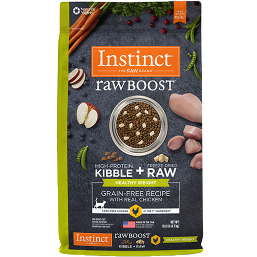 INSTINCT Bailey Fresh Healthy Ideal Body Low Calorie and Low Fat Grain-Free Chicken Freeze-dried into Kitten Whole Cat Food Fresh Chicken Weight Control 10 lbs (After 25 Years) 0g Double Label Anti-Counterfeiting