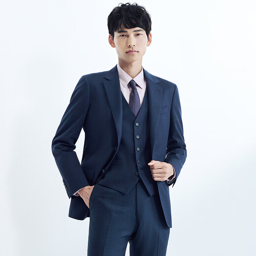 Anniversary Bird Suit Men's Preferred Spring New Mercerized Wool Formal Suit and Pants Suit Denim Blue Solid Color 44 A(165/88) /Please note waist or trousers