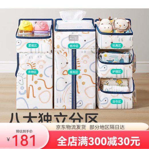 
Keyoubi crib hanging bag bed storage bag multifunctional diaper bag diaper hanging bag hanging basket place Forest baby [new basic product]