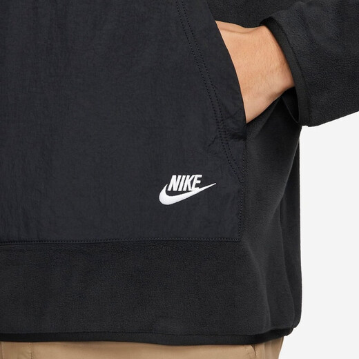 
Nike sweatshirt men's clothing, autumn and winter new outdoor fitness sportswear, windproof, warm and comfortable round neck casual pullover DD4855-010 L
