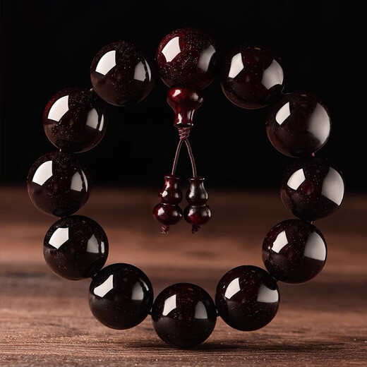 Xin Luxury Auténtica Pulsera de Palisandro de Hoja pequeña Estilo Venus para Hombres Juguete de sándalo Madera de sándalo Sangre de sándalo Pulsera de Cuentas de Buda Diámetro de Cuentas para Hombres 18 mm