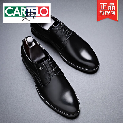 Cartelo Lederschuhe Herren Sommer Hollow atmungsabstimmung mit großer Größe Herrenschuhe echte Ledergeschäft formelle Trage Sandalen Männer Innere Höhenschuhe schwarz 9929 Hohlstil Standard Lederschuhe Größe 37
