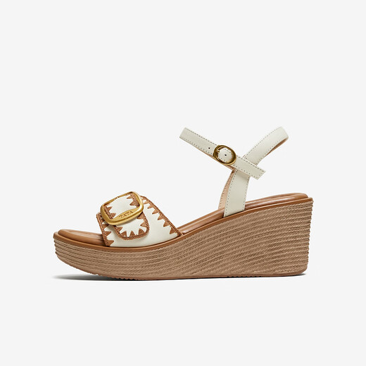 Tata French Wedge Sandals Frauenschuhe Urlaubsstil Riemen Sandalen 2025 Sommer neu 7mya1bl5 Beige 39
