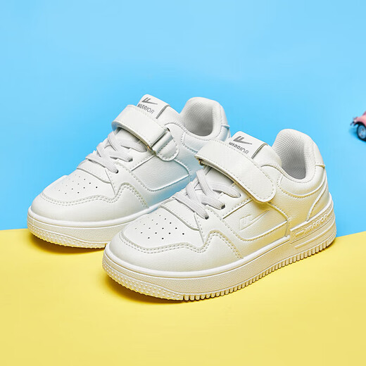 Guerrier (guerrier) Chaussures blanches pour enfants Boys Chaussures décontractées Chaussures de planche Campus chaussures de sport wz (CL) -0238 blanc 34