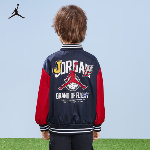 NIKEJORDAN Nike AJ Children's Boys' Woven Jacket 24 Spring and Autumn Children's Jacket True Black 150/72 (M)
