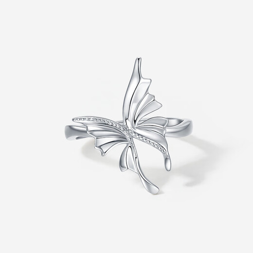 Saturday Fortune PT950 platinum ring for women, three-dimensional butterfly, simple and exquisite hand jewelry, high-end temperament gift, No. 13-4.75g