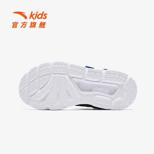 ANTA Children's Sandals Men's Beach Shoes 2024 Summer New Open Toe Arch Student Outdoor Sandals Black/Medium Blue-2 35 Size