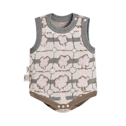 Jnby par Jnby Jiangnan Buddies Baby Cotton Sweater imprimé Coins à la mode automne et hiver garçons et filles bébé yo8f11490 690 / poudre mélangée 59cm