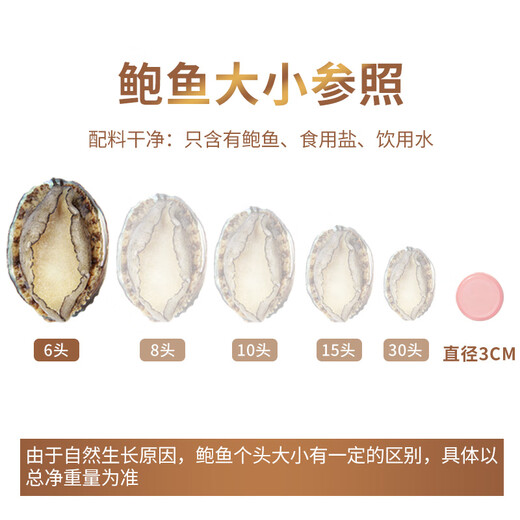 Seafood Family's extra-large belly abalone 12 pieces 360g boxed processing-free hot pot barbecue ingredients seafood gift box New Year's gift
