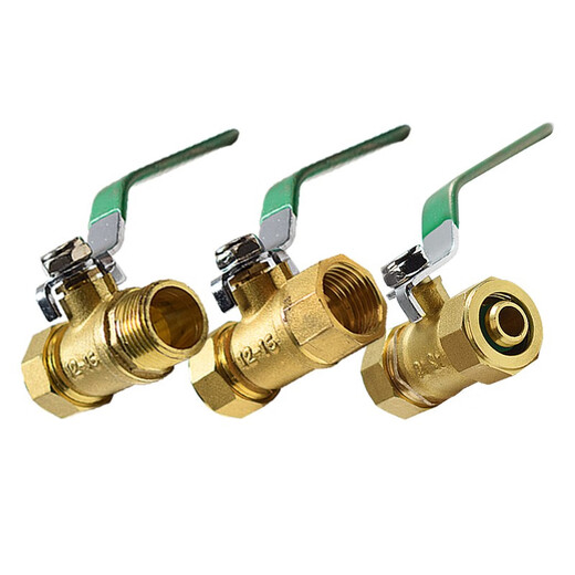 Tubo de plástico de aluminio Interruptor de válvula de bola 4 puntos 1216 energía solar 1620 Radiador de agua caliente 2025 Válvula de tipo de férula 12164 Puntos Válvula de bola de cobre de igual diámetro de aluminio