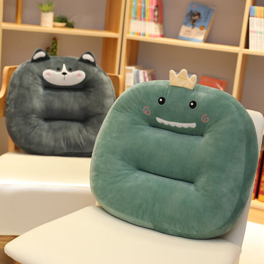 Yingzhu'er cushion office chair sedentary bench thickened seat cushion student classroom dormitory butt pad can sit on the ground mat Dinosaur mat one side plush mat one side heightening skin-friendly cushion universal for all seasons