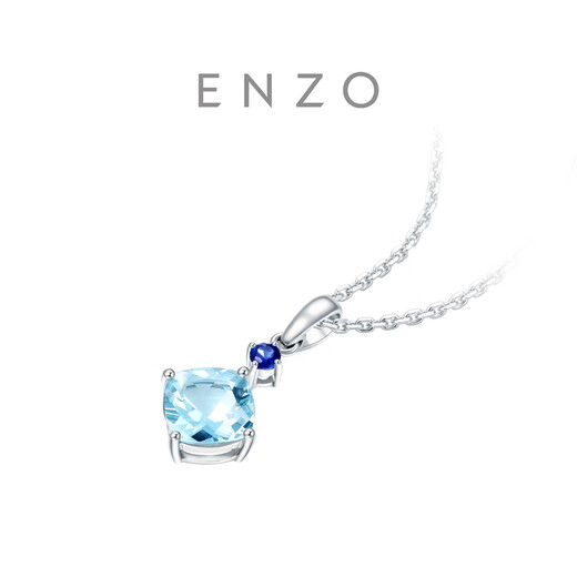 Chow Tai Fook ENZO Classic Colorful 18K Gold Aquamarine Pendant for Women EZV3353