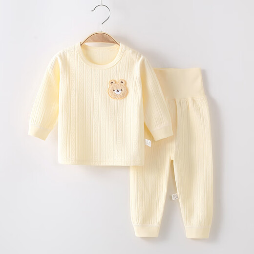 缤丽猫新生儿无骨纯棉四季简约套装婴儿衣服分体二件套装男女宝宝童装 肩扣套装-月亮羊 90