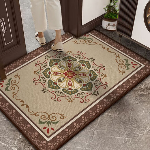 Shansui Chinese-style entrance door floor mat red door mat door carpet door mat resistant to stains and non-slip can be cut for festive home use Chinese pattern-Xun SJ 100X140cm