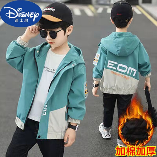 迪士尼（Disney）儿童装男童秋装外套2024新款中大童秋季炸街男孩春秋款洋气风衣潮 黑色EOM春秋款 150cm 适合身高140CM左