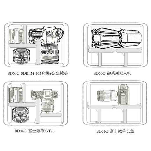 Statin BD04C (small) SLR camera bag, camera liner bag, pressure-resistant and convenient double-opening structure, hard camera liner bag