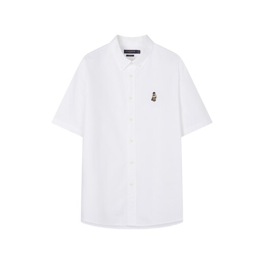 Teenie Weenie Bear Men's Casual Shirt Summer New Business Short-Sleeved Top White Shirt Jacket White L 175