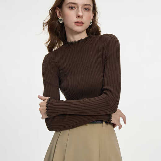 Fan Silan Lace Spitze Halbschildkröten -Strick -Basishemd für Frauen Herbst und Winter 2024 neuer schlanker Körper 14113 Weiß XS
