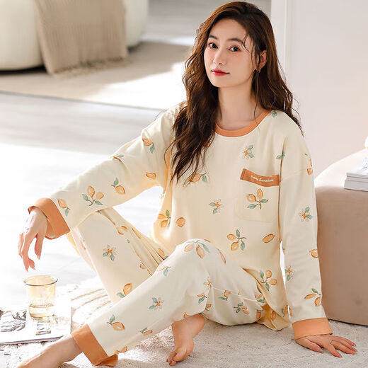 6xl extra-große fette Schwester langärmelige Pyjamas für Frauen im Frühjahr und Herbst und Fett Plus Size 240 Jin [Jin entspricht 0,5 kg] losen Anzug Herbst und Winter KNC9923 2xl [140-160 Jin [Jin entspricht 0,5 kg]]