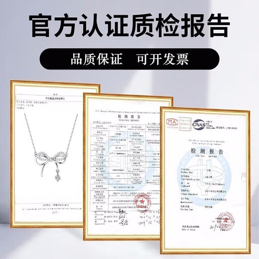 Farcoko Light Luxury White Gold Bow Necklace Women's Clavicle Chain Silver Clavicle Necklace Chinese Valentine's Day Gift for Girlfriend Haoyue Silver-Bow Knot Necklace