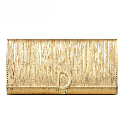 Embrayage en cuir cool kangourou pour les femmes 2024 NOUVEAU PAPILLE FACELLE Long portefeuille européen et américain de grande capacité Gold Sac à main Black