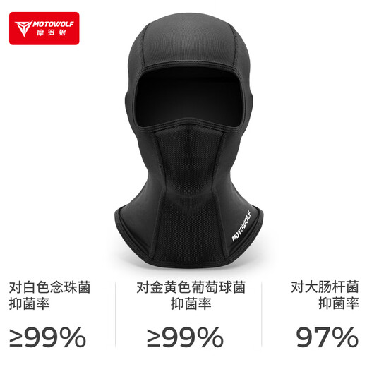 MOTOWOLF motorcycle hood summer ice silk men's mask women's four-season sun protection and wind protection FM1 hood short black