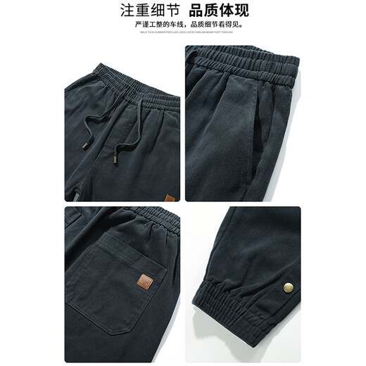 Cotton American style work pants for men in spring, autumn and winter new style loose trendy heavyweight casual pants for men black K316 regular high quality XL 120-140Jin Jin is equal to 0.5 kg