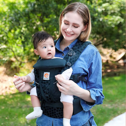 egobaby婴儿背带前后两用二狗背带娃娃新款透气抱娃神器解放双手 【适用0 breeze【纯棉-透气款】珍珠灰