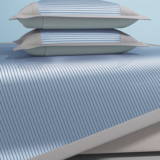 Yalu ice silk mat three-piece summer mat student dormitory single baby summer sheet soft mat washable and machine washable antibacterial ice mat-grey 90cm*190cm single mat