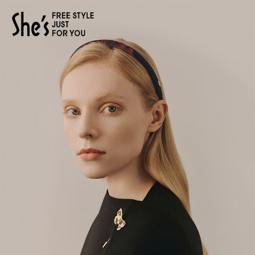 She s Akiko headband retro rose jacquard pressed hair headband design hairpin head jewelry birthday gift for girlfriend red A0