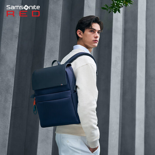 Samsonite Business-Pendlerrucksack Computertasche 15-Zoll-Herrenrucksack Young Elite Rindspaltleder mit Nähten NZ3