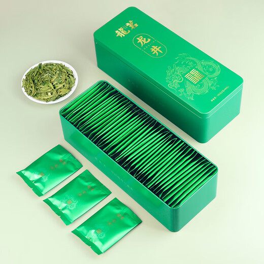 龍茗2025年新茶绿茶龙井茶叶锁鲜小袋小包装茶叶铁盒40袋*3克