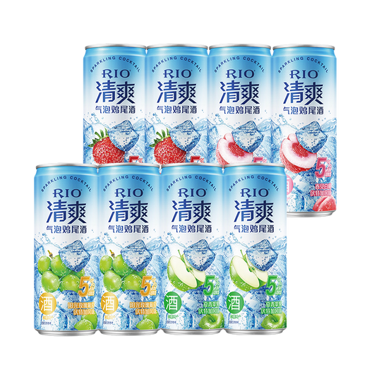 RIO pre-mixed cocktails, foreign wine, low-alcohol fruit wine, liqueur, vodka, refreshing 5 degree series, 330ml*8 cans