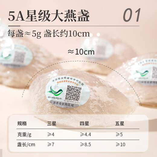 同仁堂（TRT）燕窝干盏礼盒印尼可溯源滋补品七夕中秋节日送父母女友礼品50g