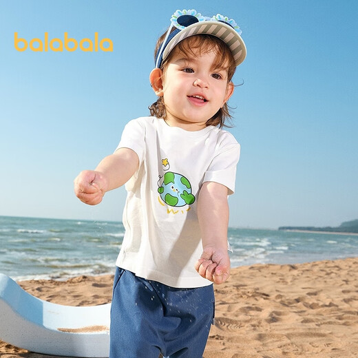 Balabala baby t-shirt baby tops girls clothes boys short sleeves 2025 summer clothes cute and cute 209225117203