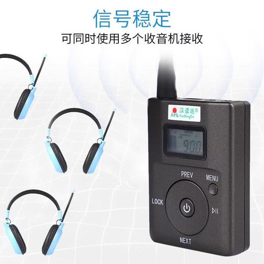 Hanrongda 831 Portable Wireless Wireless FM Radio Fréquence Modulation Carte Câble Audio Entrée Microphone Stéréo Car Wireless Teaching Conference Guide Utiliser Gray