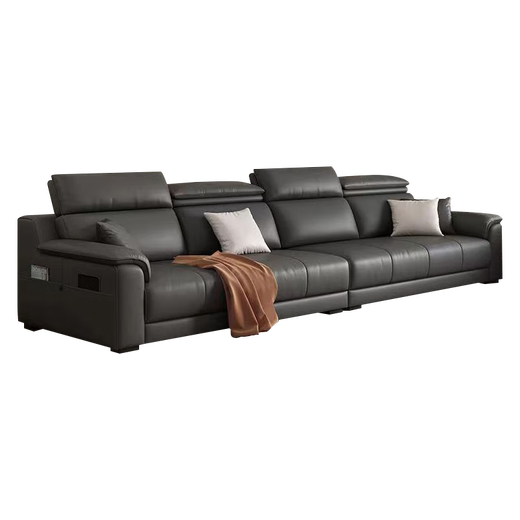 Dofei Kingdom leather sofa Italian minimalist row multi-person genuine leather sofa small apartment soft-pack living room furniture y724# 3.2 meters more than one person latex style