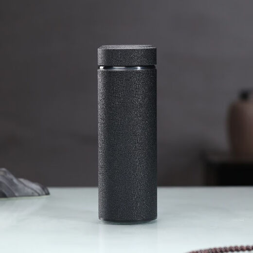 ZSR purple clay tea cup high-end men's purple clay thermos cup tea water separation cup souvenir gift water cup custom lettering logo frosted black-straight cup-gift box pack