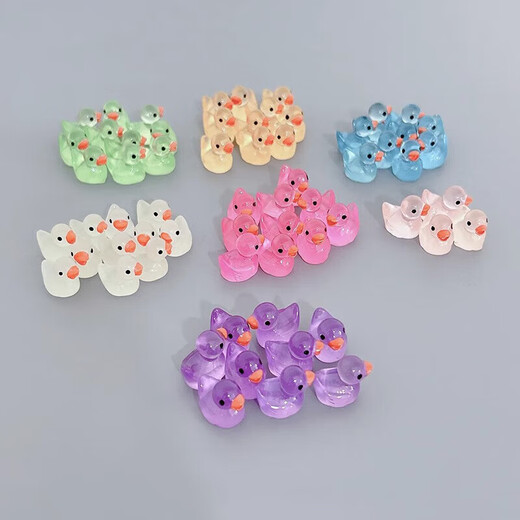 20 Juguetes de patito luminoso Descompresión Objetos pequeños Desktop Ornamentos pequeños Mini Simulación Modelo de animales Oficina de regalos 20 Duckulings luminosos [color aleatorio]