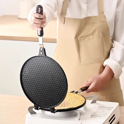 CAMTE egg roll machine, egg roll pan, household baking tools, waffle machine, crispy baking pan, double-sided cookie mold, egg roll machine 22cm upgraded honeycomb model